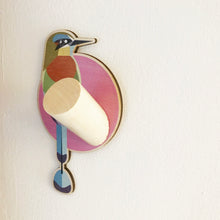 Load image into Gallery viewer, Wooden Wall Hook - Turquoise-Browed Motmot
