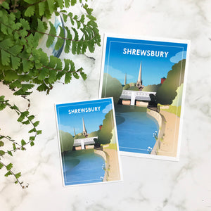 Shrewsbury Railway Bridge Travel Print