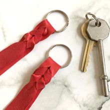 Load image into Gallery viewer, Coral Red Leather Keyring
