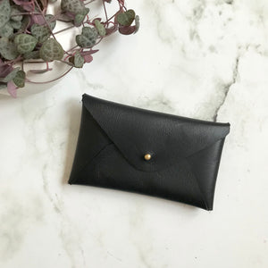 Card Sleeve - Black Leather