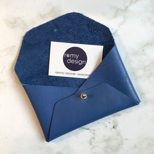 Envelope Purse - Blue Leather