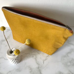 Mustard Corduroy Zip Bag