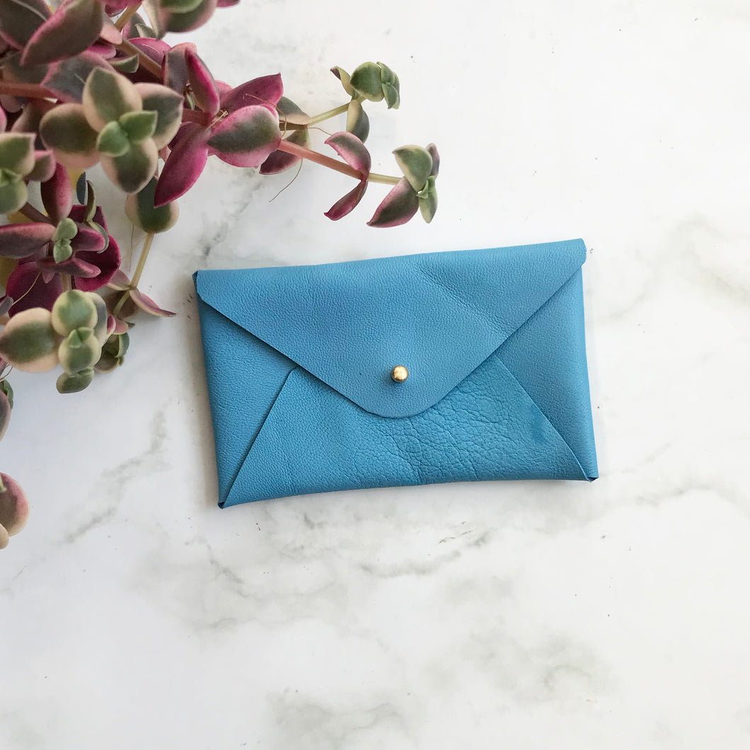 Card Sleeve - Carolina Blue Leather