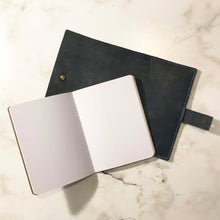 Load image into Gallery viewer, Navy Leather Notebook Cover
