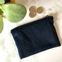 Load image into Gallery viewer, Navy Corduroy Zip Purse
