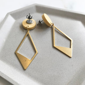 Yellow & Gold Dangly Geometric Earrings