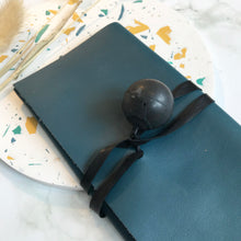 Load image into Gallery viewer, Dark Teal Leather Wrap Wallet
