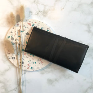 Black Leather Wrap Wallet